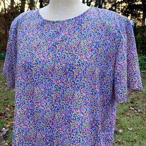 Vintage Fun & Colorful Speckled Blouse!